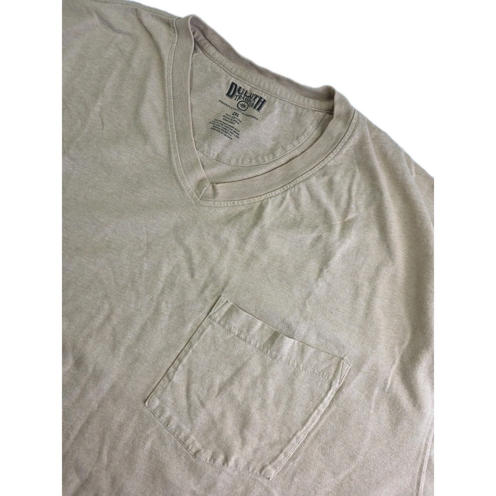 Duluth T-Shirt Mens 2XL Brown Short Sleeve Crew Neck Pocket Cotton Casual
